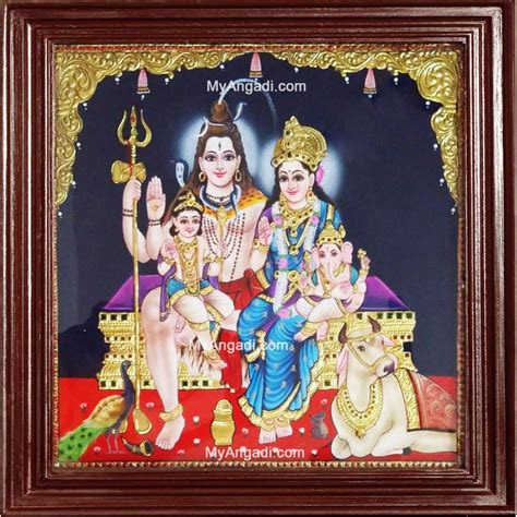 shiva parivar family tanjore painting tanjore painting bright