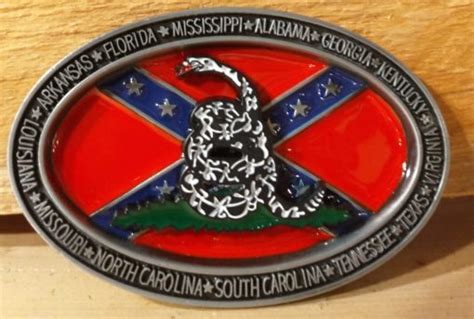 Confederate Battle Flag Belt Buckle Rebel Gadsden Belt Buckle