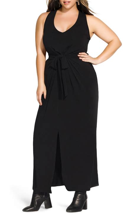 City Chic Knot Jersey Maxi Dress Plus Size Nordstrom