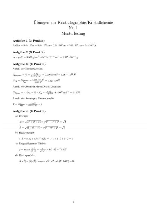 Bungen Zur Kristallographie Kristallchemie Nr Musterl Sung