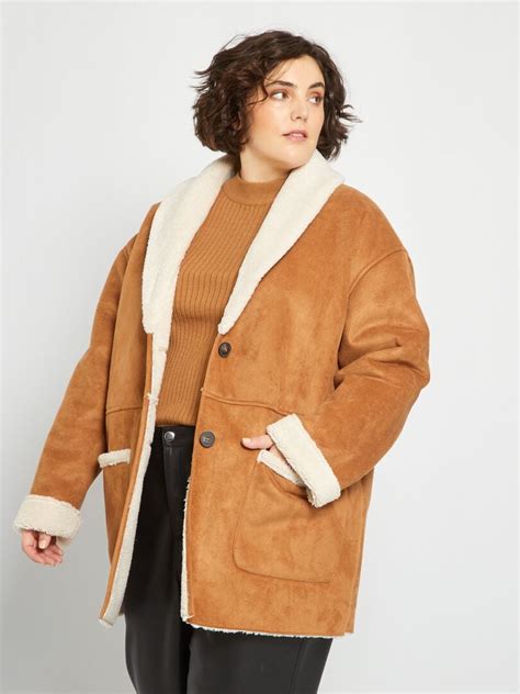 Manteau En Su Dine Et Sherpa Marron Kiabi