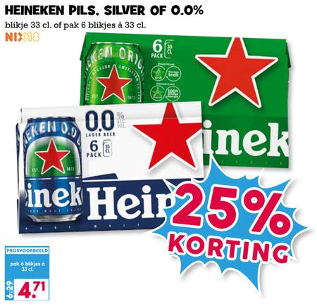 Heineken Silver Blikje Bier Folder Aanbieding Bij Boons Markt Details