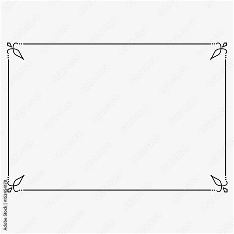 Frame border line page vector vintage simple horizontal Stock Vector ...