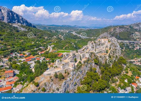 Aerial View Of Klis Fortress Near Split Croatia Stock Image Image Of