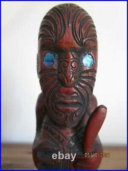 Maori Teko Teko Tiki Vintage Small Wood Carving Rare Not Resin