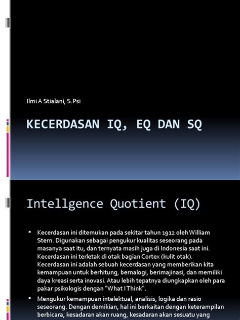 Kecerdasan Iq Eq Dan Sq Pdf