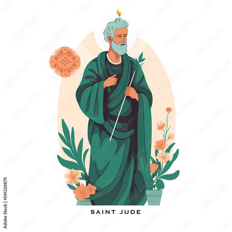 St Jude Patron Saint Of Lost Causes Generative Ai Illustration