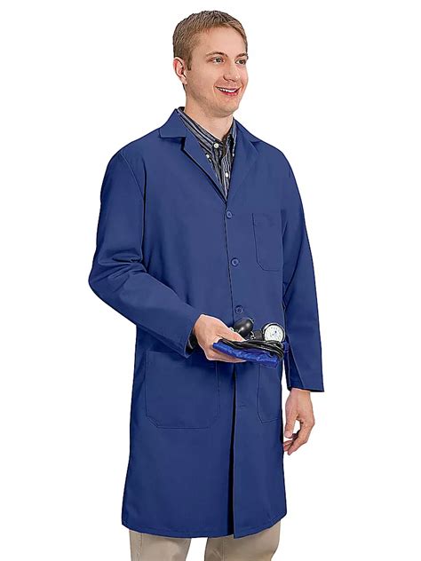 Men S Lab Coat Navy Size 44 S 15376nb 44 Uline