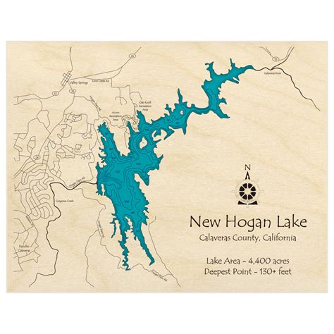 New Hogan Lake 3D Custom Wood Map – Lake Art LLC