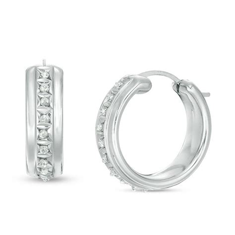 Diamond Fascination™ Hoop Earrings In 14k White Gold Zales