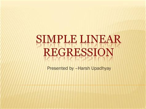 Simple Linear Regression Final Ppt