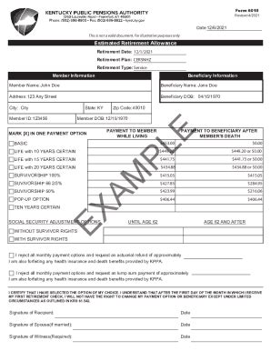 Fillable Online Retirement Procedures And Forms Ky Admin Regs