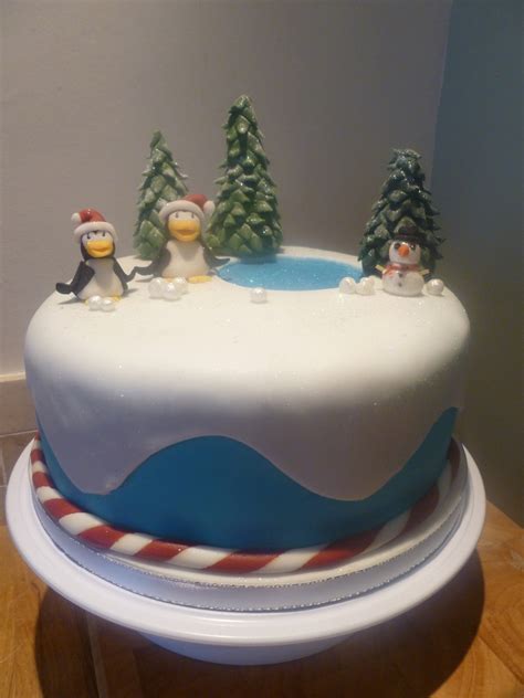 Snow Scene Christmas Cake - CakeCentral.com