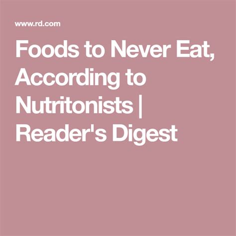 Things Nutritionists Never Eatso You Shouldnt Either