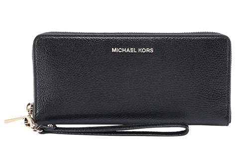 Michael Kors Leather Wallet With Metal Logo Patch Black in Leather - US