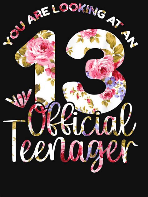 13th Birthday Girls 13 Years Teen Teenager Birthday T T Shirt For