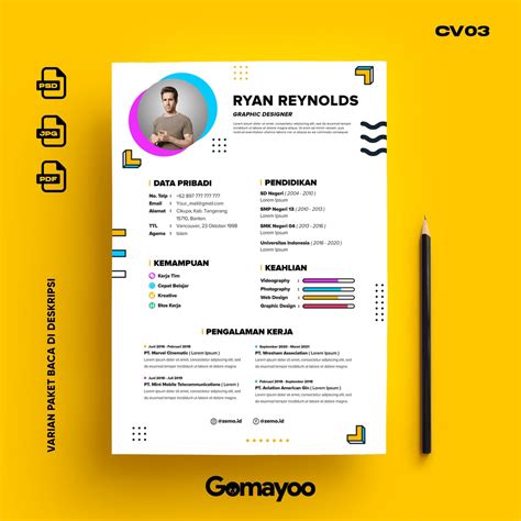 Jual Desain Pembuatan CV Resume Daftar Riwayat Hidup Surat Lamaran