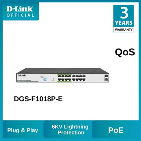 D Link Dgs F P E Port Gigabit Poe Switch With Poe Ports