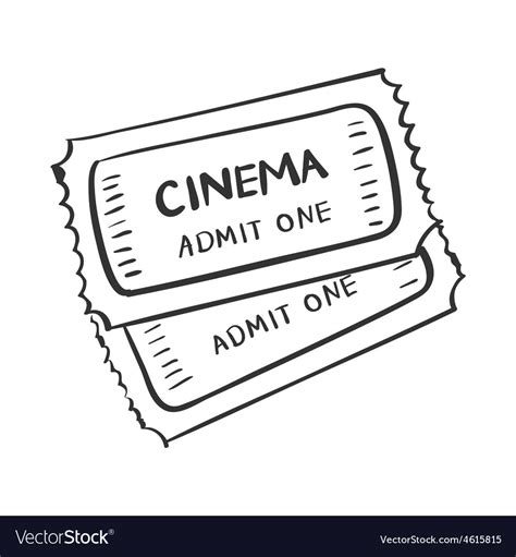 Tickets doodle drawing Royalty Free Vector Image