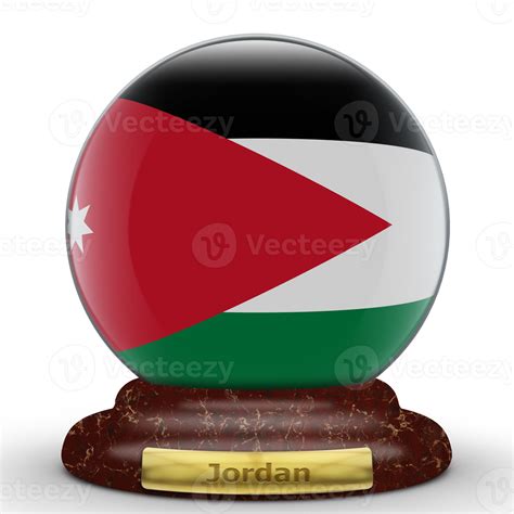 3d Flag Of Jordan On Globe Background 18880562 Png