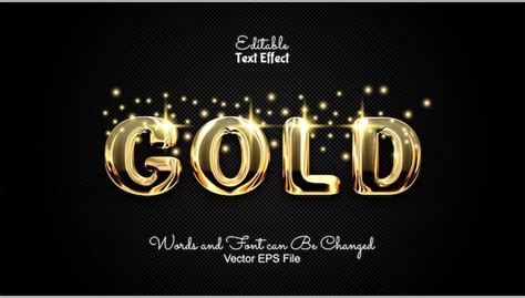 Premium Vector Gold Editable Text Effect