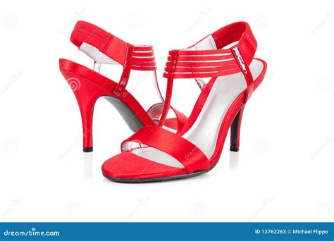 Sexy Red High Heel Shoes On White Stock Image Image Of Shoe White