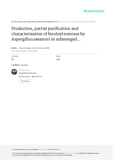 Pdf Production Partial Purification And Characterization Of Organic