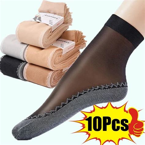 Calcetines De Encaje Ultrafinos Para Mujer Medias De Seda Transpirables