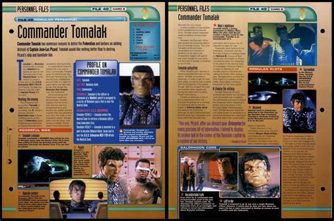 Commander Tomalak Romulan Personnel Star Trek Fact File Page