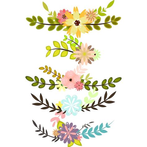 Colección de adornos florales Vector Gratis