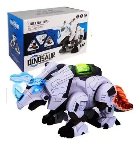 Dinossauro Robo Triceratops E Movimento Mecanico Luz E Som Mercadolivre