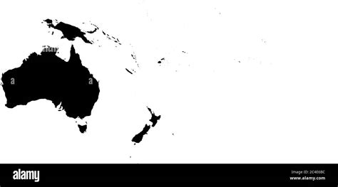 Silueta Negra De Australia Y Ocean A Mapa De Contorno Del Continente