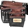 Tooltreaux Heavy Duty Pocket Leather Tool Belt With Steel Hammer