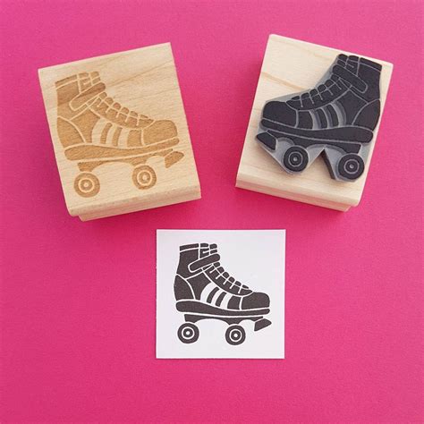 Roller Skate Rubber Stamp Roller Derby Gift Retro Lover 50s Stamper ...