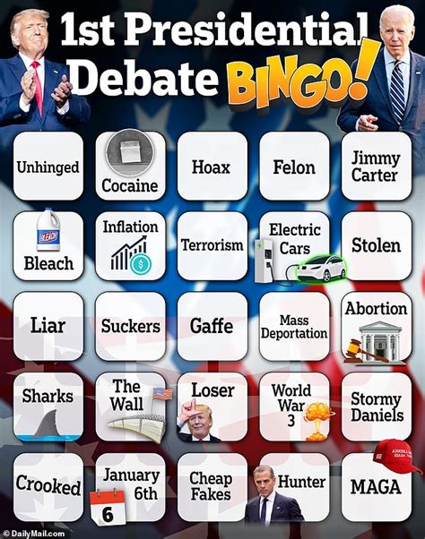 Bingo Card For The First Republican Presidential Debate Explore