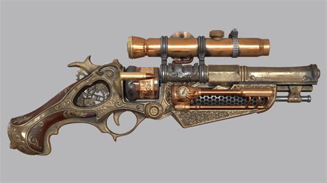 (Download) Steampunk Gun Game Asset in Blender Tutorial - 3dmaxfarsi