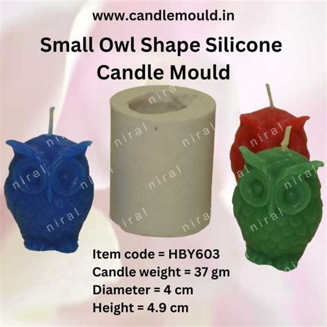 Small Owl Silicone Rubber Candle Mould Hby Niral Industries