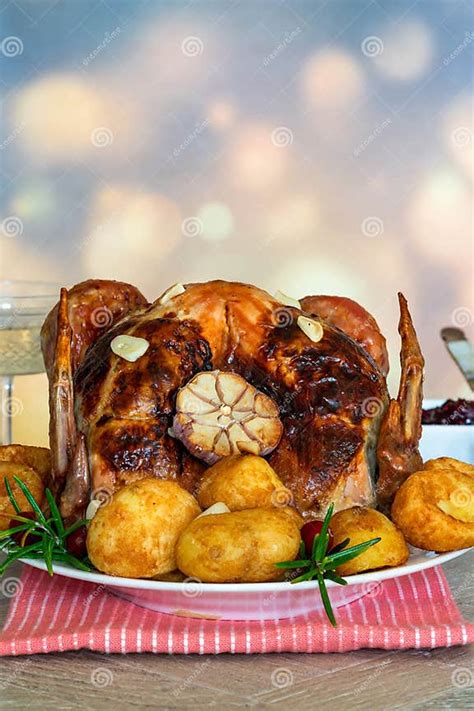 Traditional Christmas Turkey Stock Image Image Of Roasted Brussels