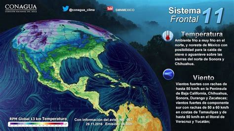 Ingresa un nuevo frente frío en el norte del territorio nacional