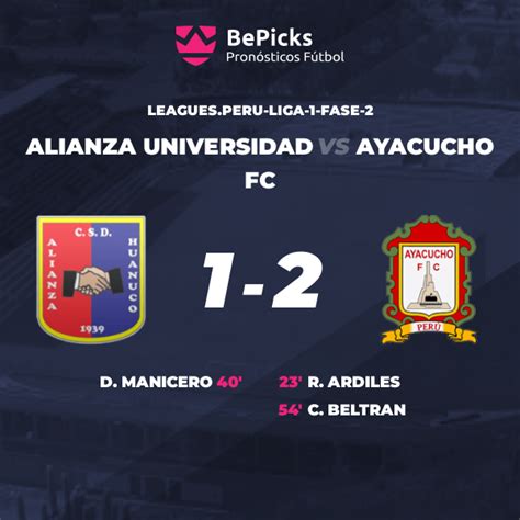 Alianza Universidad Vs Ayacucho Fc Pronósticos Cuotas Previa Y