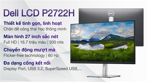 Màn Hình Dell P2722h 27 Inch Full Hd Sắc Nét Chân Thực