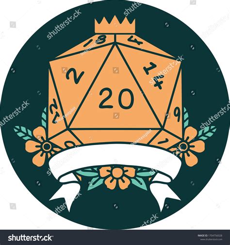 Icon Natural 20 Critical Hit D20 Stock Vector Royalty Free 1704756028