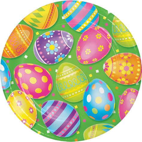 Colorful Easter Eggs Paper Plates 24 Count For 24 Guests Walmart