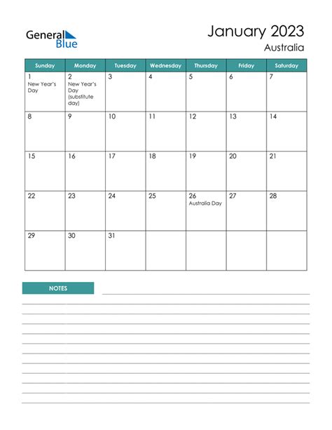 Printable Australia Calendar Templates With Holidays Calendarlabs