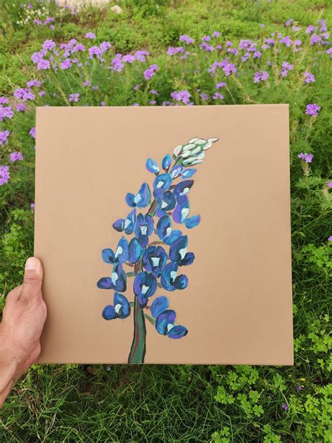 Bluebonnet Painting Floral Art Decor Bluebonnet Wall Art Texas - Etsy