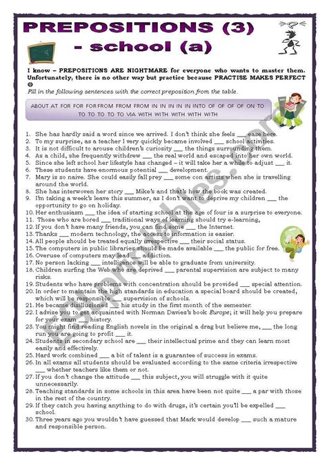 Prepositions 3 Esl Worksheet By Keyeyti