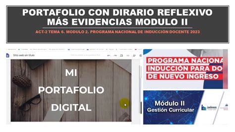 PORTAFOLIO CON DIARIO REFLEXIVO Y EVIDENCIAS DEL MODULO ACT 2 TEMA 6