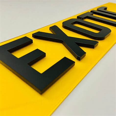 4D Gloss Black 5MM Replacement Number Plates - Exotic Number Plates