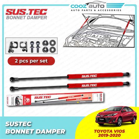 Toyota Vios Sustec Front Hood Damper Bonnet Gas Lifter Twin