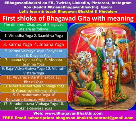 First Shloka Quote Hymn Of Bhagavad Gita With Meaning Bhagavan